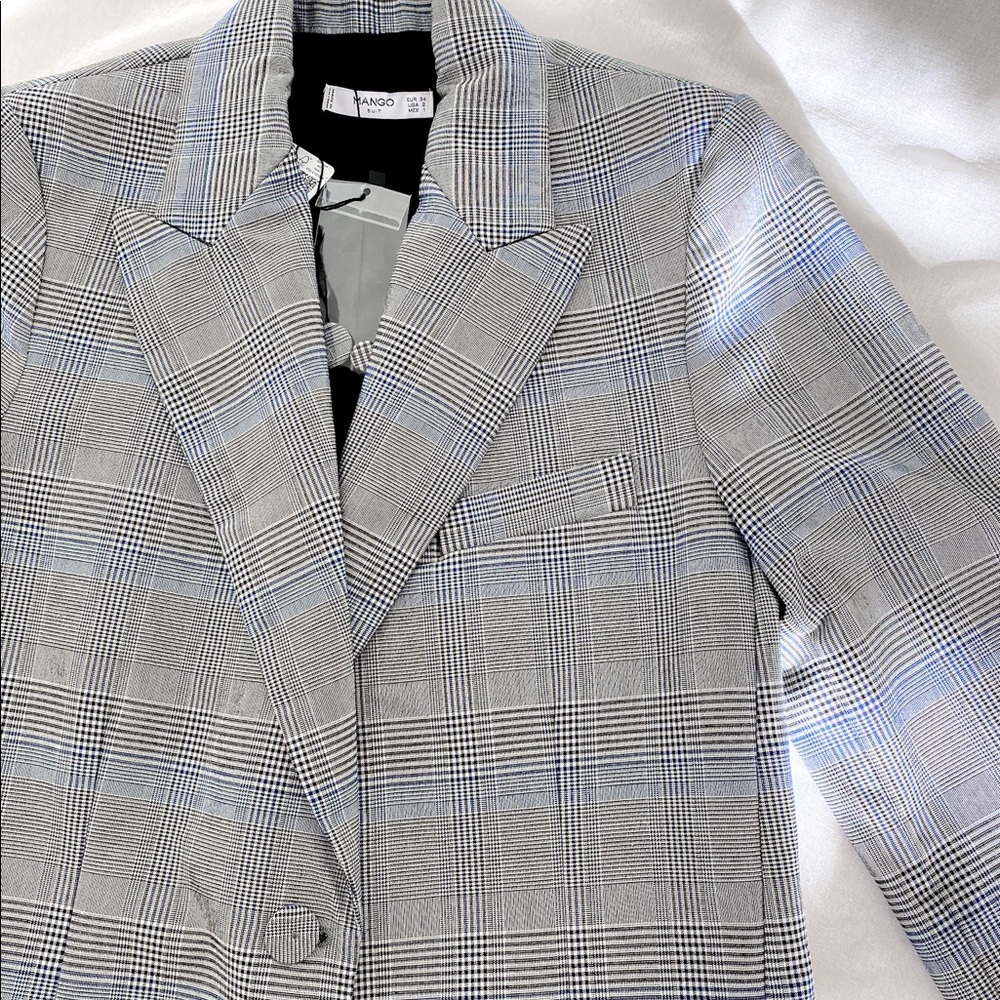 NWT Mango Check Structured blazer